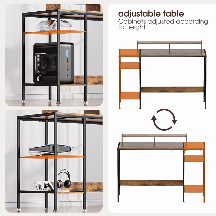 ゲーミング＆パソコンデスク モニター台付き 41386KNVqaL.jpg